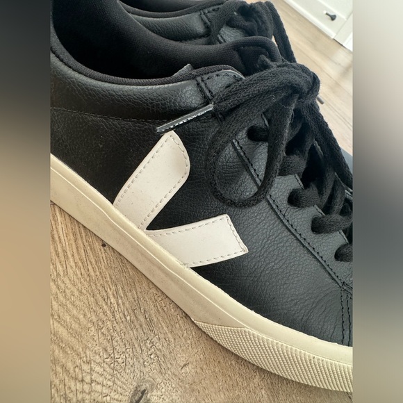 VEJA CAMPO CHROMEFREE LEATHER BLACK WHITE - Picture 2 of 4